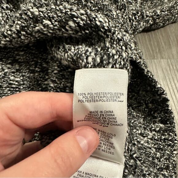 Jones New York Black & White Chunky Knit Long Sleeve Mock Neck‎ Sweater Size M - Picture 6 of 9